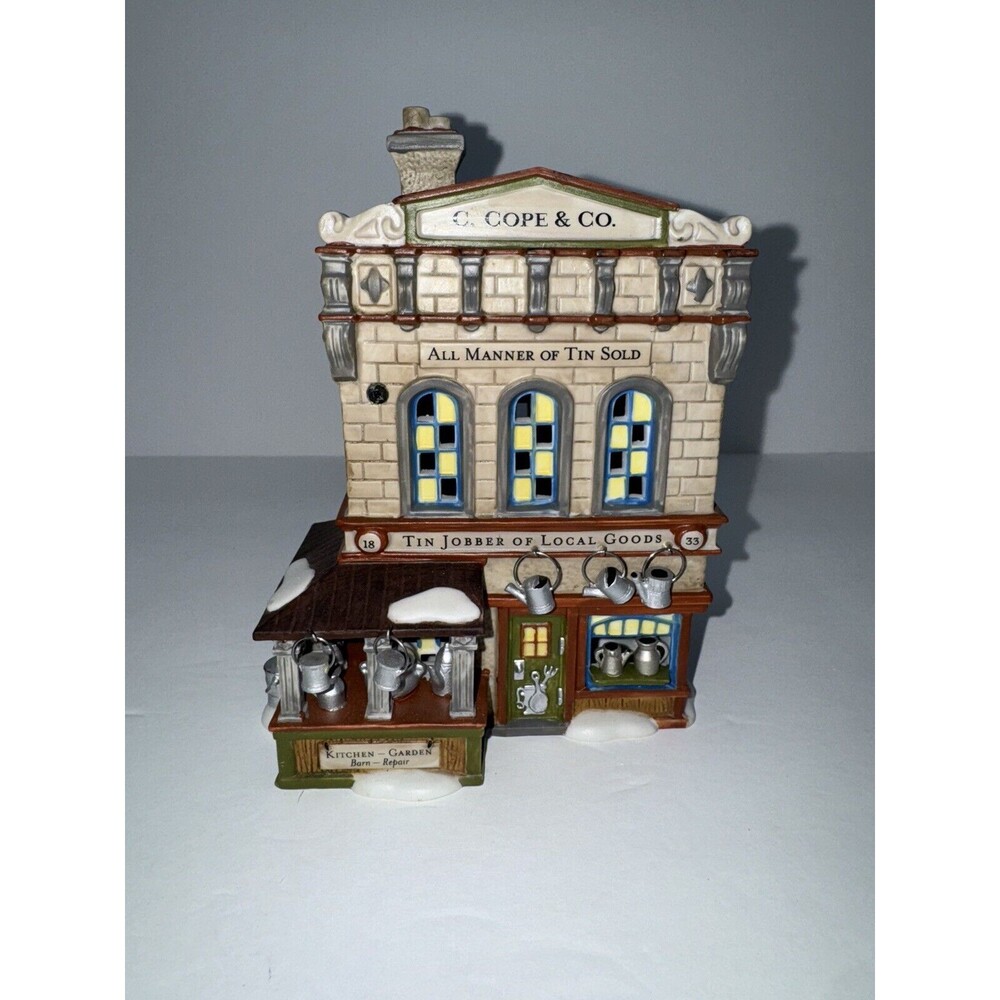 Dept 56 New England Village “C.Cope & Co Tin Jobber “ 799925 Christmas Retired